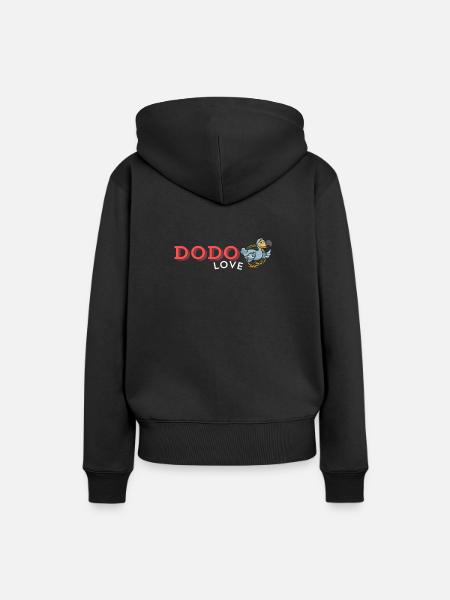 Dodo Love Tier - Frauen Premium Bio Hoodie - Schwarz