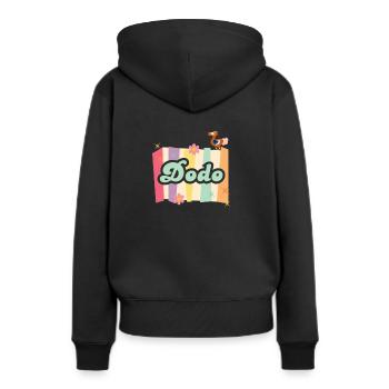 verspielter Dodo - Frauen Premium Bio Hoodie - Schwarz - Hinten - Julia (174cm)