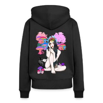 erotisch spirituell okkult Ritual Magie nackte Fee - Frauen Premium Bio Hoodie - Schwarz - Hinten - Julia (174cm)