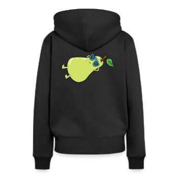 Poire - bains de soleil avec lunettes de soleil - Sweat à capuche Premium bio Femme - noir - Dos - Julia (174cm)