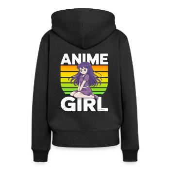 Anime Fille Teen Manga - Sweat à capuche Premium bio Femme - noir - Dos - Julia (174cm)