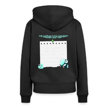 Wir Werden Dich Vermissen - Abschied Unterschrift - Frauen Premium Bio Hoodie - Schwarz - Hinten - Julia (174cm)