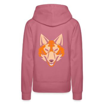 Loup chacal coyote - Sweat à capuche Premium bio Femme - mauve - Dos - Isabella (175cm)
