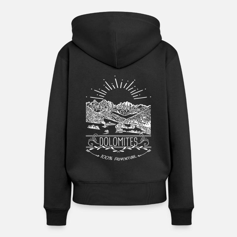 Dolomites Alpes Tyrol du Sud - Sweat à capuche Premium bio Femme - noir