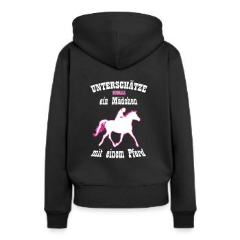 horse saying never underestimate a girl - Women’s Premium Organic Hoodie - black - Back - Julia (174cm)