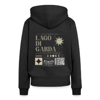 Lake Garda Lago di Garda Backprint - Women’s Premium Organic Hoodie - black - Back - Julia (174cm)
