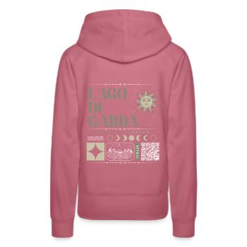 Lake Garda Lago di Garda Backprint - Women’s Premium Organic Hoodie - mauve - Back - Isabella (175cm)
