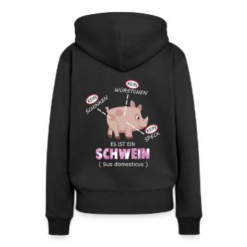 Veganer Vegan Tierschutz Tierrechte Soja Tofu - Frauen Premium Bio Hoodie - Schwarz - Hinten - Julia (174cm)