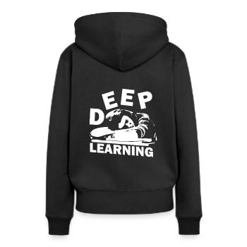 Deep learning - Women’s Premium Organic Hoodie - black - Back - Julia (174cm)