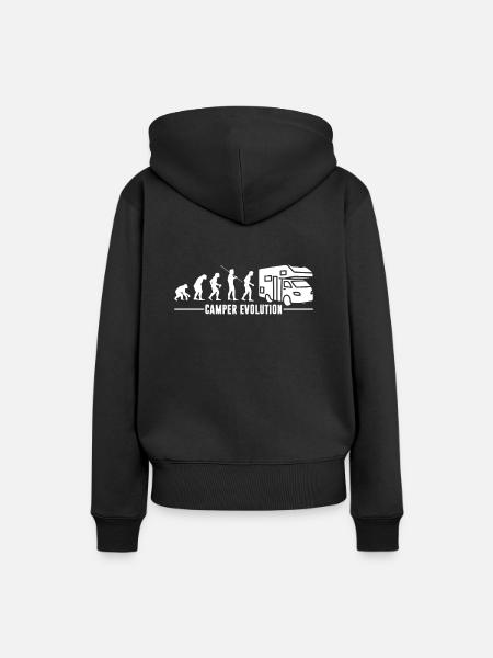 Caravan Camping Evolution Camper - Frauen Premium Bio Hoodie - Schwarz