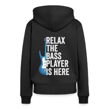 Bassiste bassiste - Sweat à capuche Premium bio Femme - noir - Dos - Julia (174cm)
