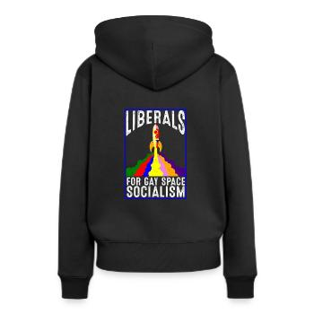 Libéraux pour les gays Socialisme spatial - Sweat à capuche Premium bio Femme - noir - Dos - Julia (174cm)