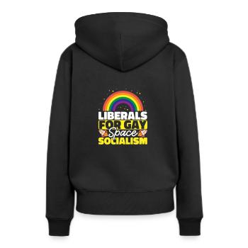 Libéraux pour le socialisme gay de l’espace - Sweat à capuche Premium bio Femme - noir - Dos - Julia (174cm)