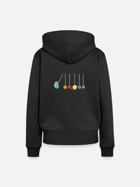 Sonnensystem Lollipop Planet Astronaut - Frauen Premium Bio Hoodie - Schwarz