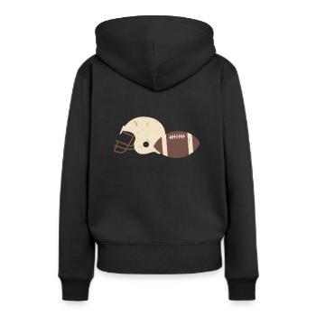 Fußball Kopfbedeckung Fußball Ballbedeckung - Frauen Premium Bio Hoodie - Schwarz - Hinten - Julia (174cm)