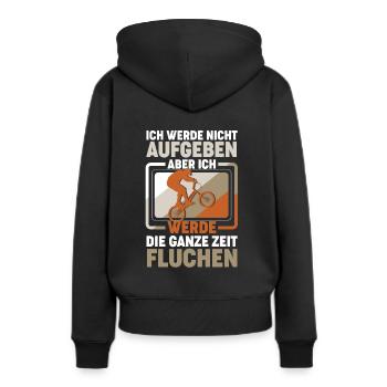 Ich Werde Nicht Aufgeben Aber Ich - Frauen Premium Bio Hoodie - Schwarz - Hinten - Julia (174cm)