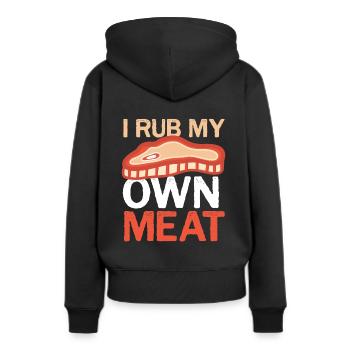 Barbecue Je frotte ma propre viande Grillmeister - Sweat à capuche Premium bio Femme - noir - Dos - Julia (174cm)