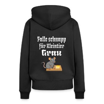 Effektive Kleintier falle Grau Tierfang Maus Ratte - Frauen Premium Bio Hoodie - Schwarz - Hinten - Julia (174cm)