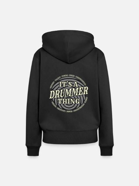 Drummer - Drummer Thing - Frauen Premium Bio Hoodie - Schwarz