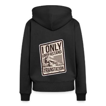 Lustiger Denglisch Spruch Denglisch Sprüche - Frauen Premium Bio Hoodie - Schwarz - Hinten - Julia (174cm)