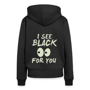 Lustiger Denglisch Spruch Denglisch Sprüche - Frauen Premium Bio Hoodie - Schwarz - Hinten - Julia (174cm)