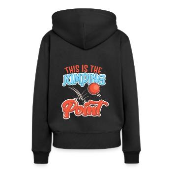 Lustiger Denglisch Spruch Denglisch Sprüche - Frauen Premium Bio Hoodie - Schwarz - Hinten - Julia (174cm)