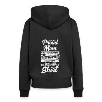 Fière maman d'un comptable impressionnant - Sweat à capuche Premium bio Femme - noir - Dos - Julia (174cm)