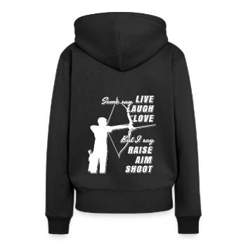 Bogenschütze Bogenschießen Shirt Geschenk - Frauen Premium Bio Hoodie - Schwarz - Hinten - Julia (174cm)