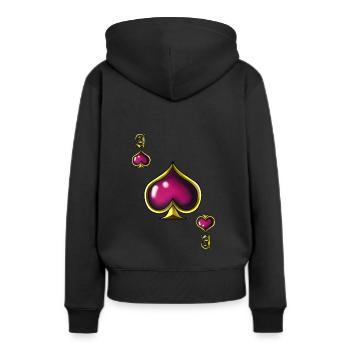 Pik Ass Poker Karte Halloween Kostüm lustig - Frauen Premium Bio Hoodie - Schwarz - Hinten - Julia (174cm)