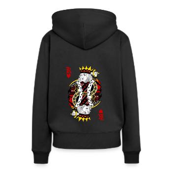 Herz König Poker Karte Halloween Kostüm lustig - Frauen Premium Bio Hoodie - Schwarz - Hinten - Julia (174cm)