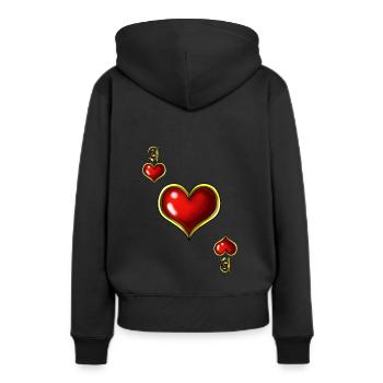 Herz Ass Poker Karte Halloween Kostüm lustig - Frauen Premium Bio Hoodie - Schwarz - Hinten - Julia (174cm)