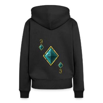 Karo Ass Poker Karte Halloween Kostüm lustig - Frauen Premium Bio Hoodie - Schwarz - Hinten - Julia (174cm)