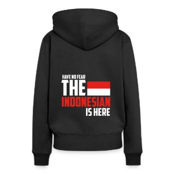 Indonésie - Sweat à capuche Premium bio Femme - noir - Dos - Julia (174cm)