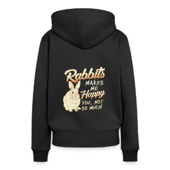 lapin - Sweat à capuche Premium bio Femme - noir - Dos - Julia (174cm)
