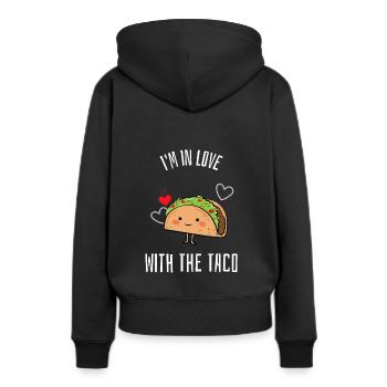 Tacos Tacos Tacos Tacos Tacos Tacos Cadeau - Sweat à capuche Premium bio Femme - noir - Dos - Julia (174cm)