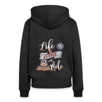 taupe - Sweat à capuche Premium bio Femme - noir - Dos - Julia (174cm)