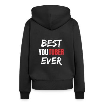 Best Youtuber Geschenkidee für Vlogger - Frauen Premium Bio Hoodie - Schwarz - Hinten - Julia (174cm)