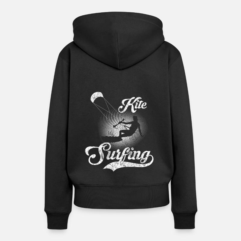 Surfeur de kitesurf Kitesurf - Sweat à capuche Premium bio Femme - noir