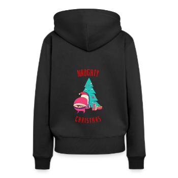 Cadeau drôle de père Noël effronté de Noël - Sweat à capuche Premium bio Femme - noir - Dos - Julia (174cm)