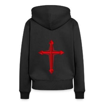 Tempelritter Kreuz Ritter Mittelalter Templer - Frauen Premium Bio Hoodie - Schwarz - Hinten - Julia (174cm)