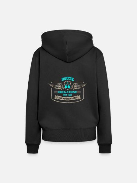 Route 66 America´s Highway - Frauen Premium Bio Hoodie - Schwarz