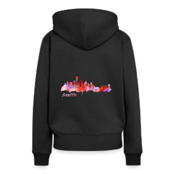 Seattle - Sweat à capuche Premium bio Femme - noir - Dos - Julia (174cm)
