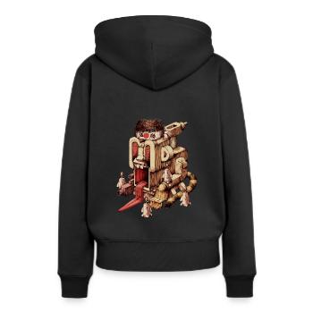 Kamikaze Samurai - Frauen Premium Bio Hoodie - Schwarz - Hinten - Julia (174cm)