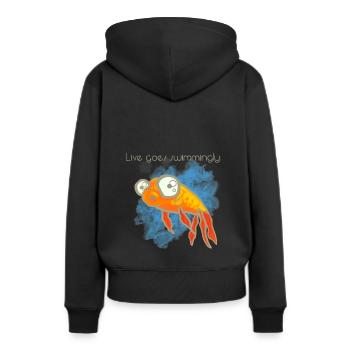 Poisson poisson poisson poisson - Sweat à capuche Premium bio Femme - noir - Dos - Julia (174cm)
