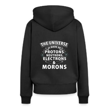 Univers sarcasme science jerk cadeau - Sweat à capuche Premium bio Femme - noir - Dos - Julia (174cm)