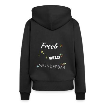 Frech Sauvage femmes Chemise - Sweat à capuche Premium bio Femme - noir - Dos - Julia (174cm)
