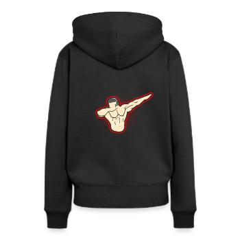 Dabbing Bodybuilder Geschenk Fitness Muskelmann - Frauen Premium Bio Hoodie - Schwarz - Hinten - Julia (174cm)