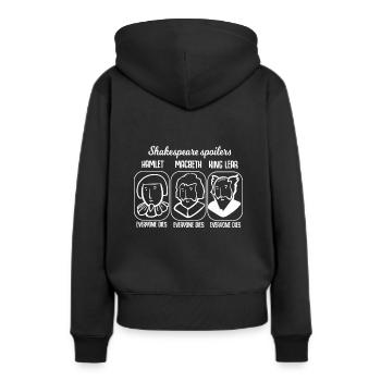 Shakespeare Zitat Spoiler Hamlet Lehrer Geschenk - Frauen Premium Bio Hoodie - Schwarz - Hinten - Julia (174cm)