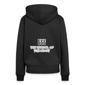666 Le nombre de la bête - Sweat à capuche Premium bio Femme - noir - Dos - Julia (174cm)