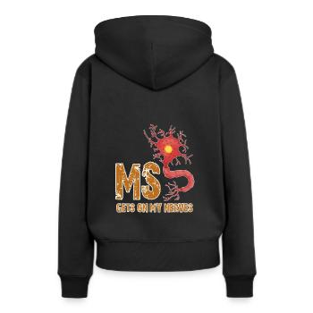 Multiple Sklerose Design - Frauen Premium Bio Hoodie - Schwarz - Hinten - Julia (174cm)